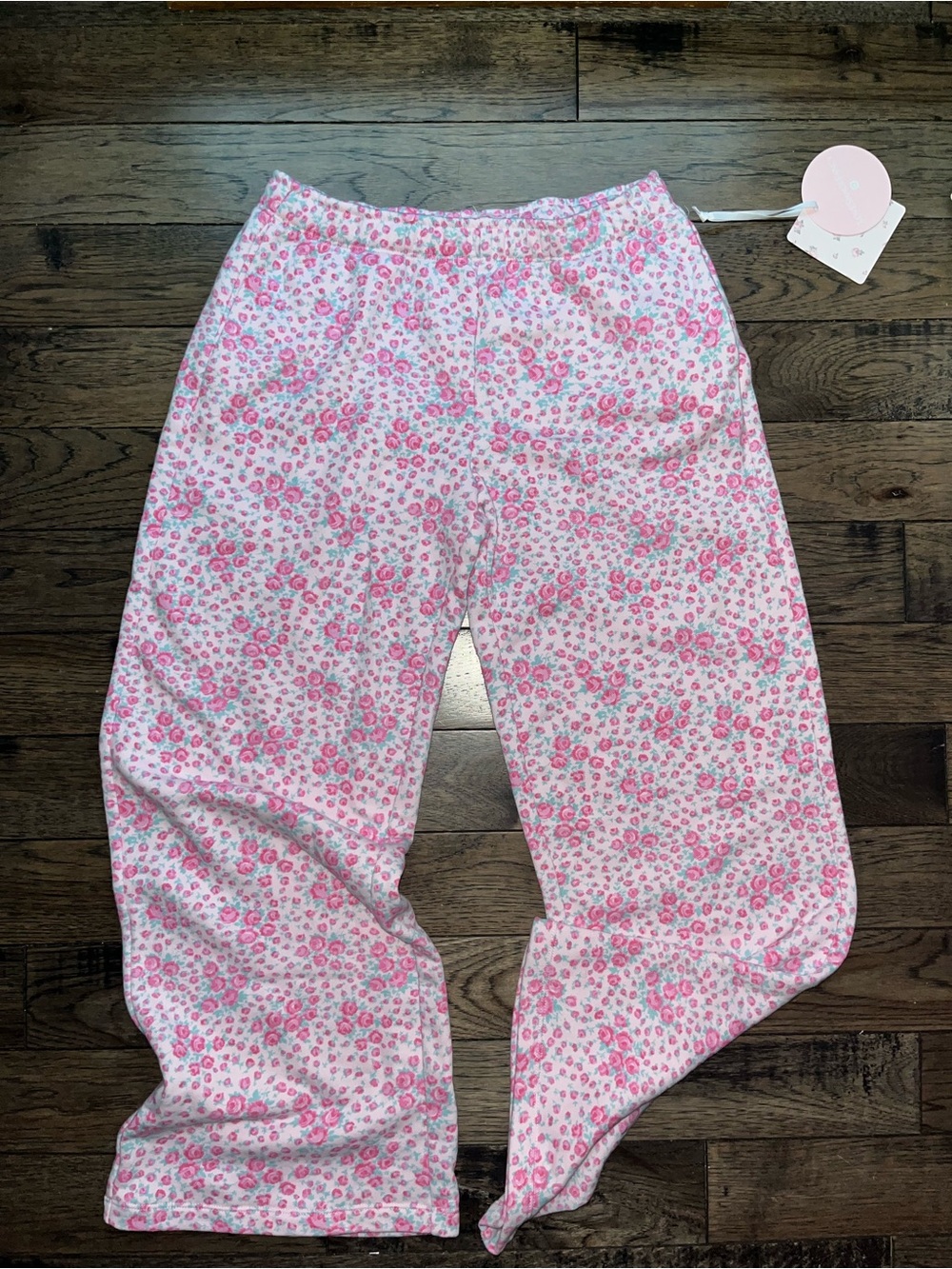 LoveShackFancy rose pink floral Kids Pink Floral sweatpants Pants XXL new - Picture 2 of 5